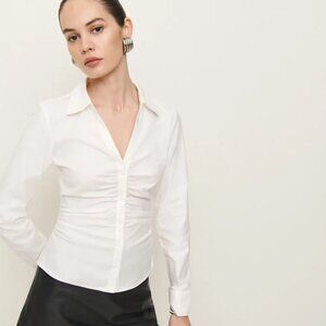 Elie Tahari Tailored White Cotton Button Down